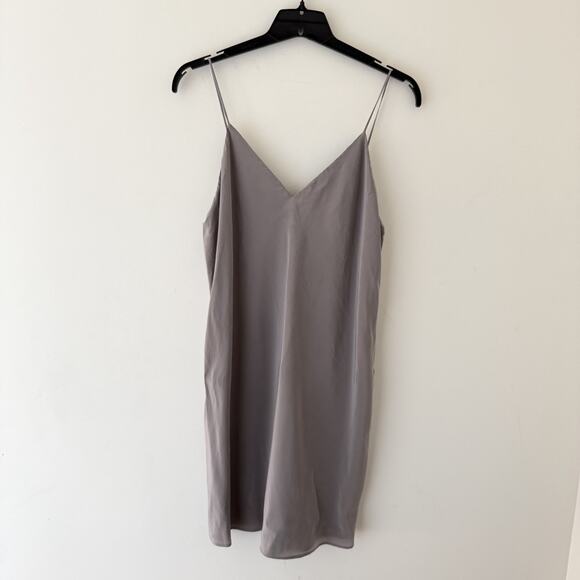 Lavendar Brown Dresses & Skirts - Silk Slip Dress L Gray Silver Minimalist 100% Silk USA Made Bias Cut Lingerie
